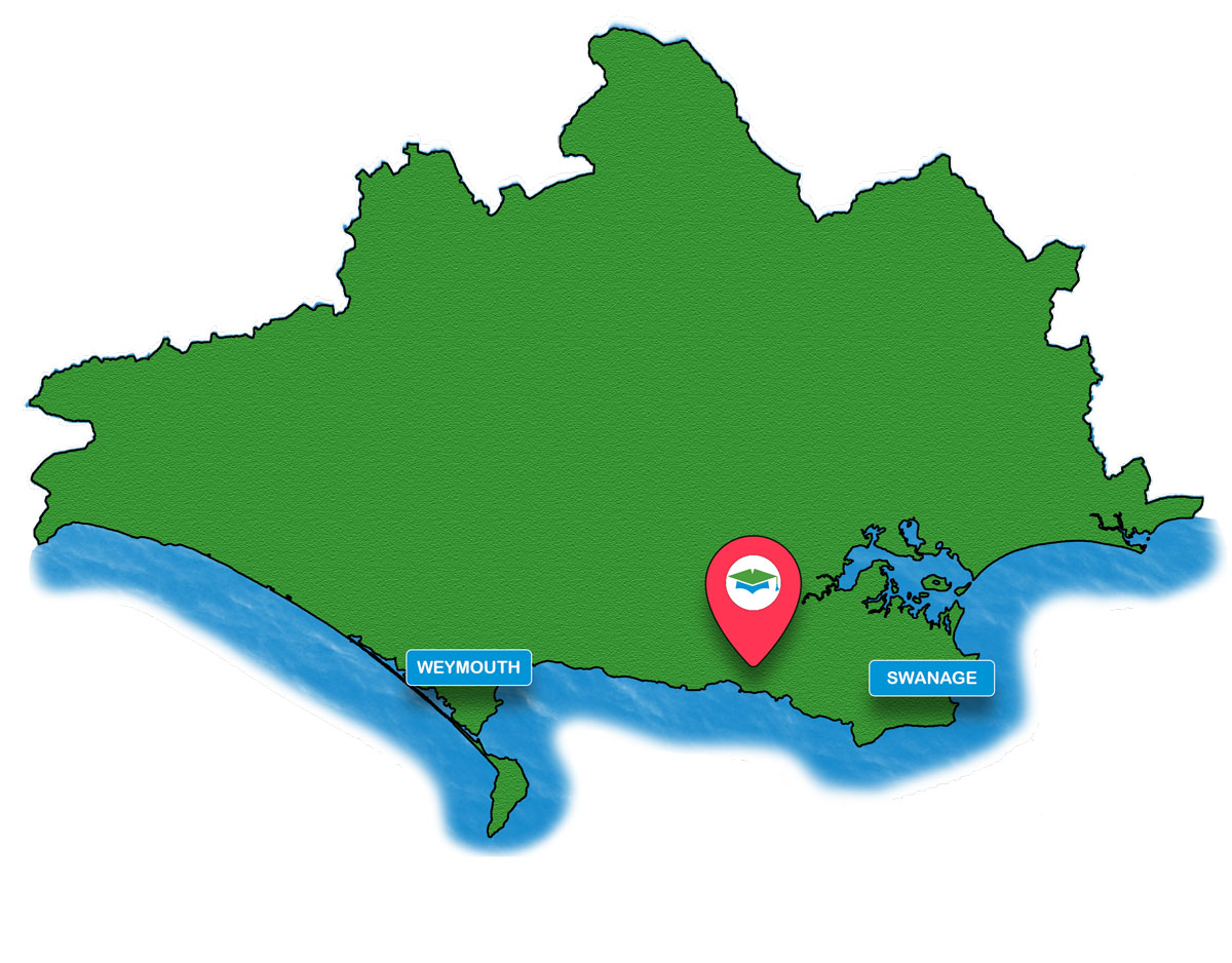 School trip Isle of Wight location map for Lulworth Castle